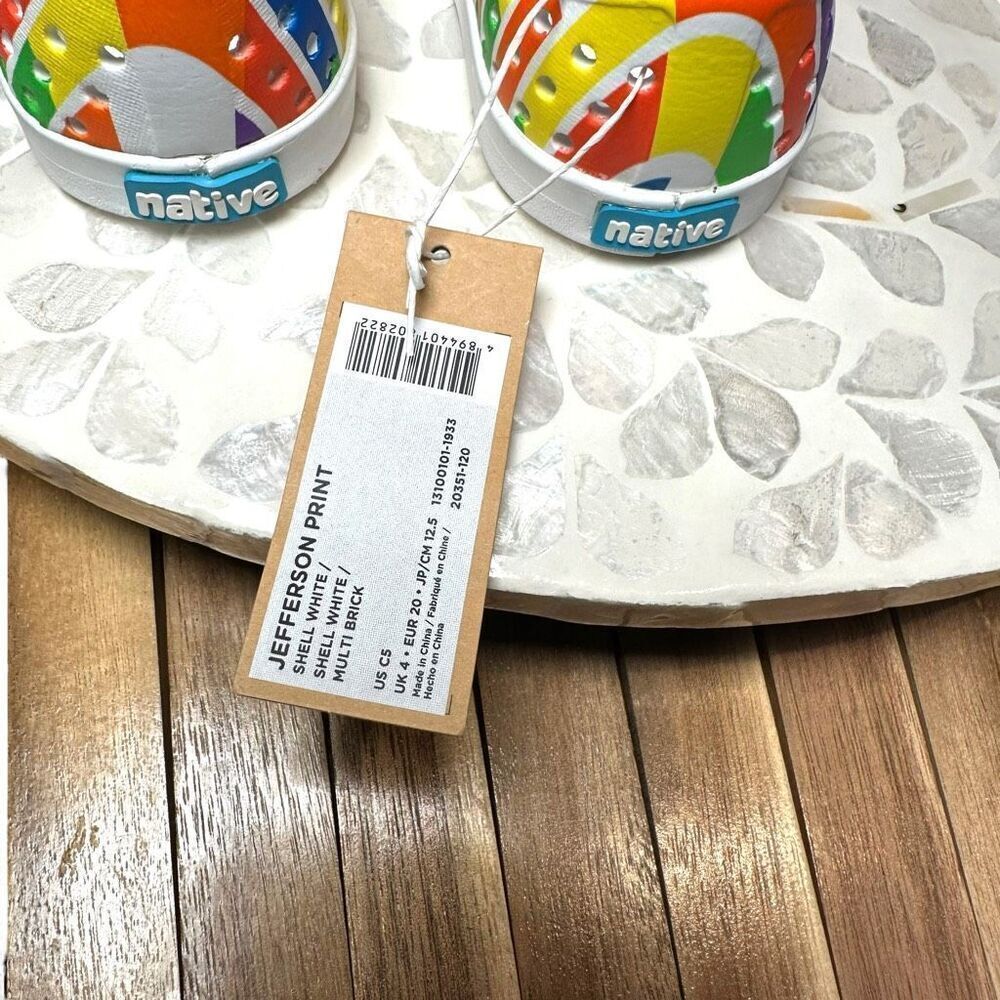 Native Jefferson Kids Slip On Water Shoes Sneakers Multi Color Brick Unisex Size - Picture 9 of 11